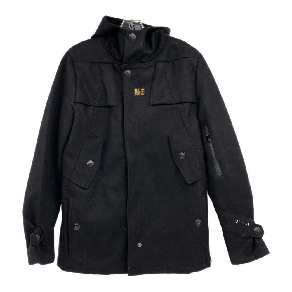 G Star Black Pea Coat Zip Coat | Womens M